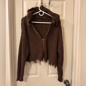Forever 21 Brown Distressed Sweater